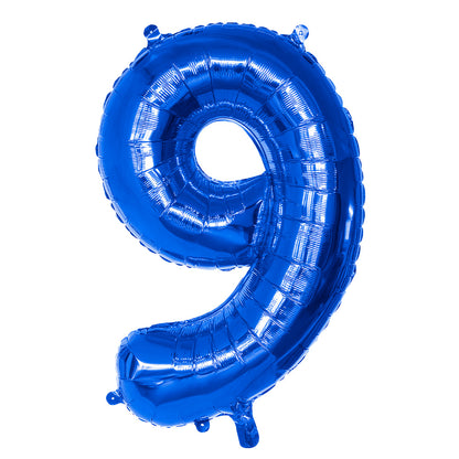Ballon Chiffre 9 Bleu 86 cm - Hélium Géant