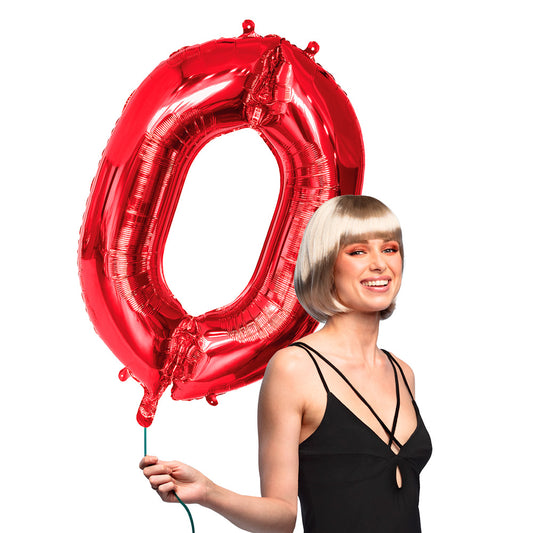 Ballon Géant Chiffre 0 Rouge 86 cm - Hélium