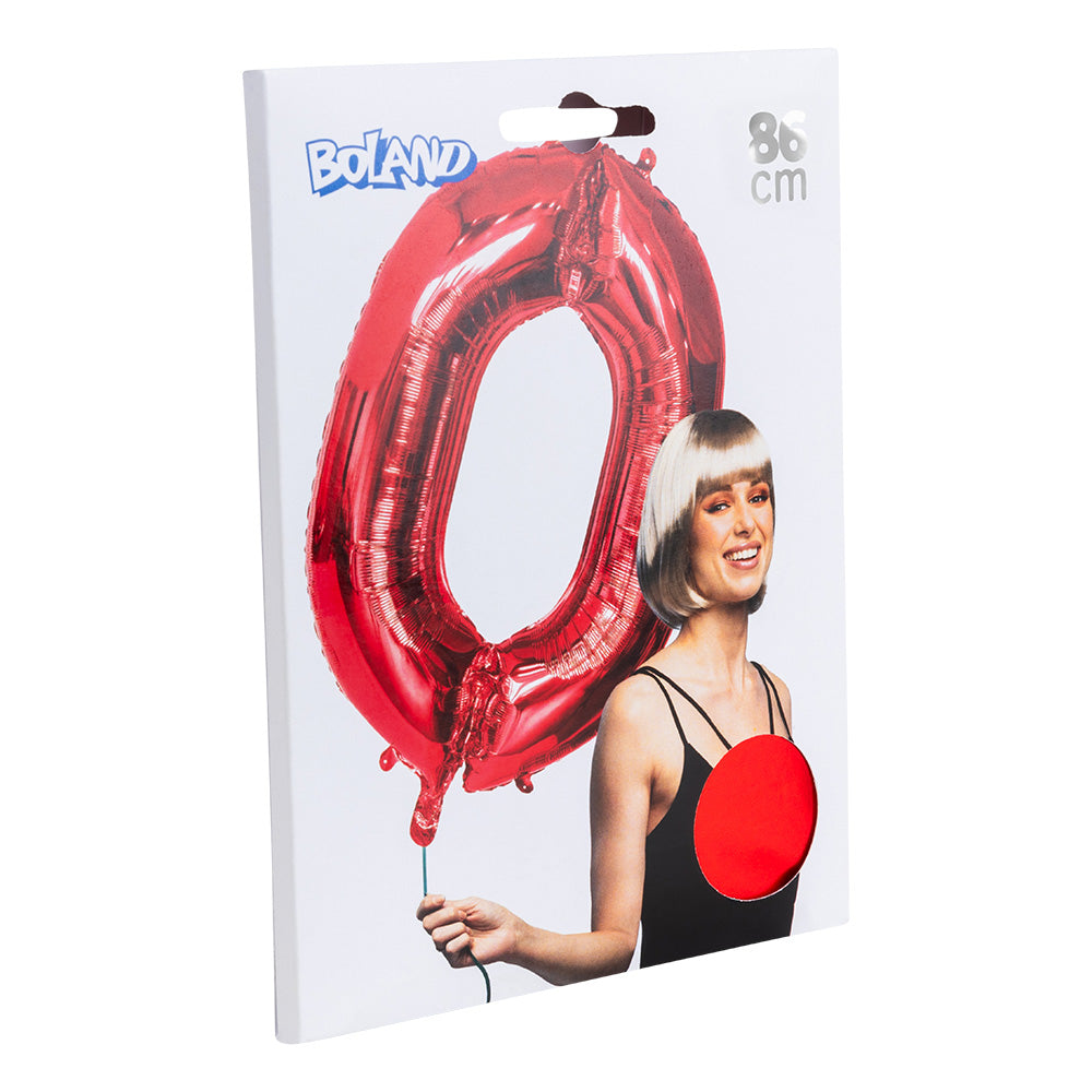 Ballon Géant Chiffre 0 Rouge 86 cm - Hélium