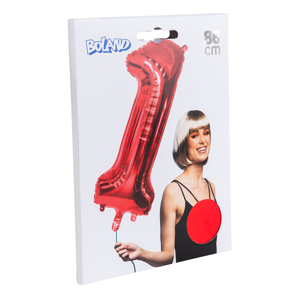 Ballon Chiffre 1 Rouge 86 cm - Anniversaire & Fête