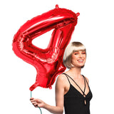 Ballon Chiffre 4 Rouge 80cm - Décoration Fête Anniversaire