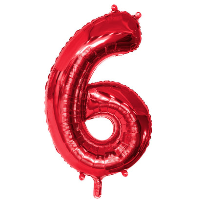 Ballon Chiffre 6 Rouge 88cm - Décoration Fête & Anniversaire