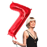 Ballon Chiffre 7 Rouge 88 cm - Décoration Fête Anniversaire