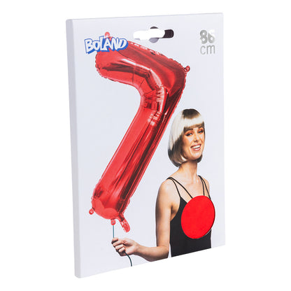 Ballon Chiffre 7 Rouge 88 cm - Décoration Fête Anniversaire