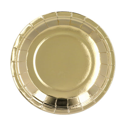 Service de Table Luxe Doré 24 pcs - Assiettes, Verres & Serviettes