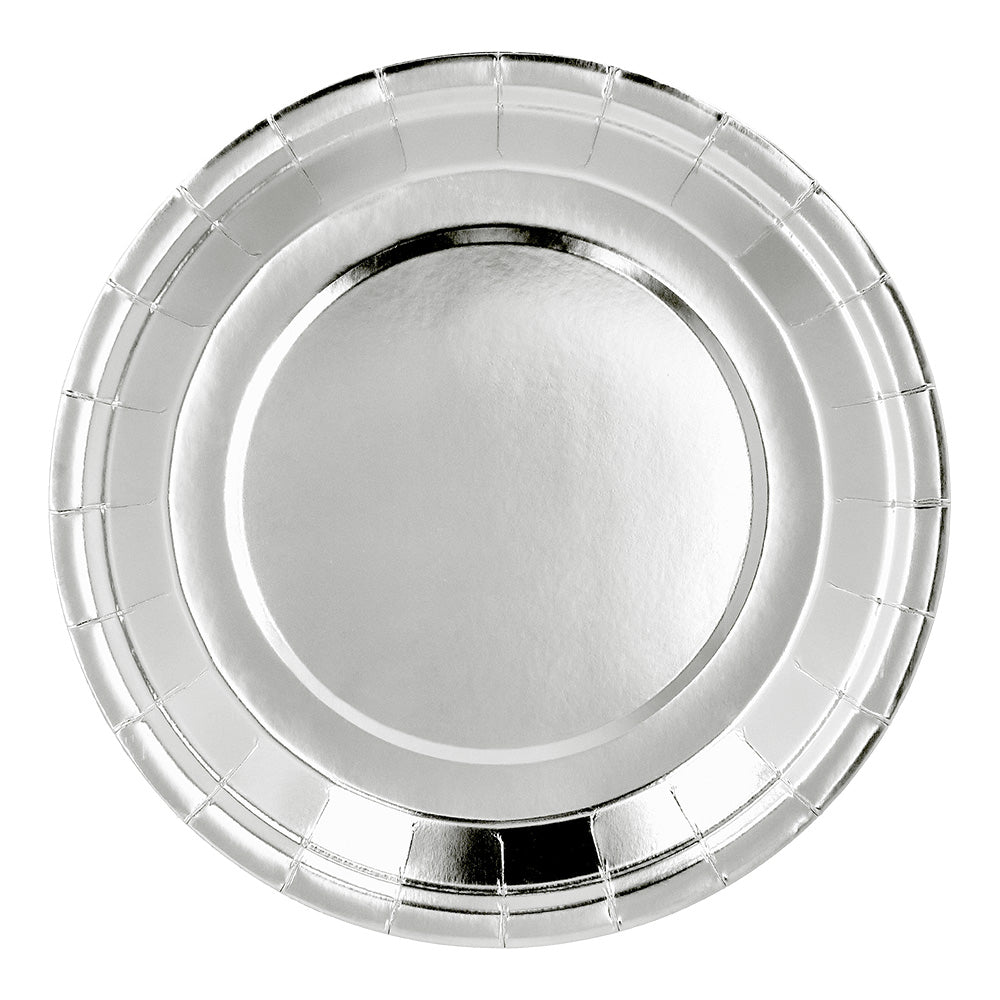 Assiette Argentée Ronde 23cm - Décoration Fête