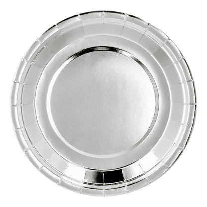Assiette Argentée Ronde 23cm - Décoration Fête