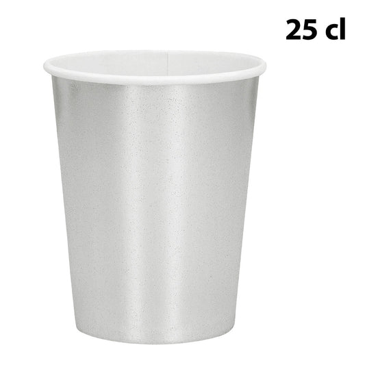 Gobelets Argentés Scintillants 25cl - Lot de 6 pour Fêtes