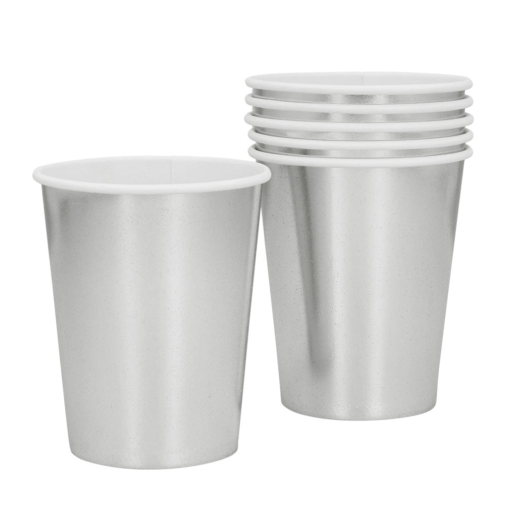 Gobelets Argentés Scintillants 25cl - Lot de 6 pour Fêtes