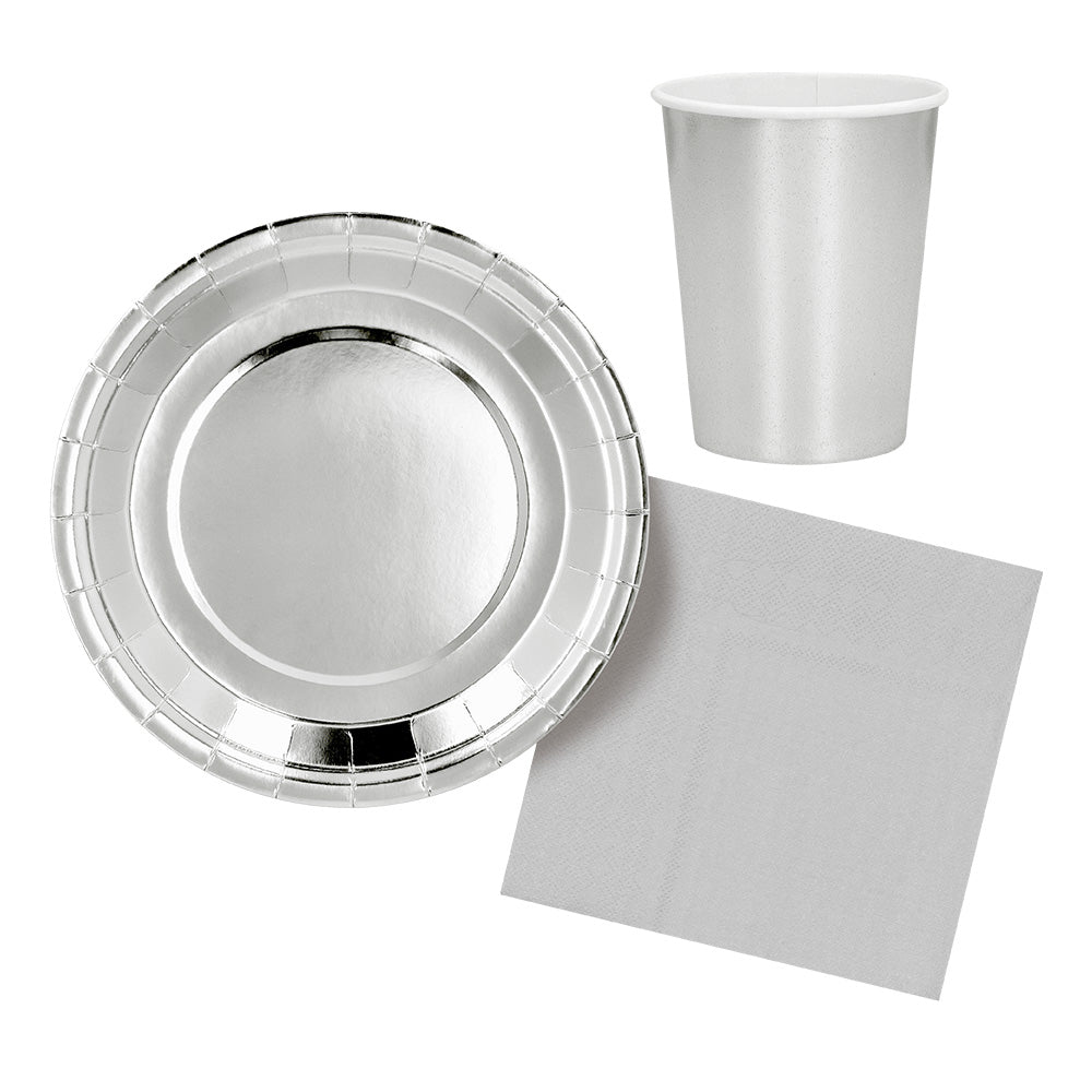 Gobelets Argentés Scintillants 25cl - Lot de 6 pour Fêtes