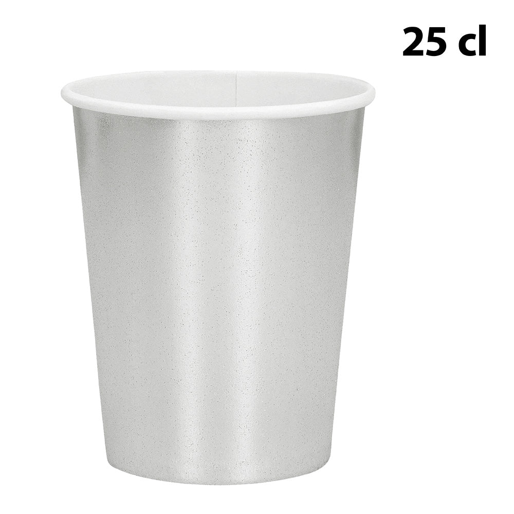 Service de Table Argenté 24 Pièces - Assiettes, Gobelets et Serviettes