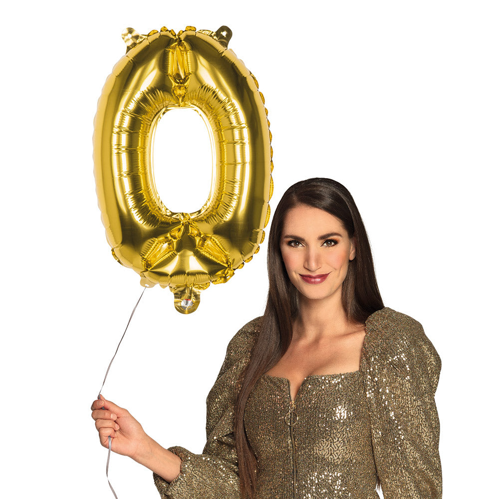 Ballon Chiffre 0 Or 66 cm - Décoration Fête Anniversaire