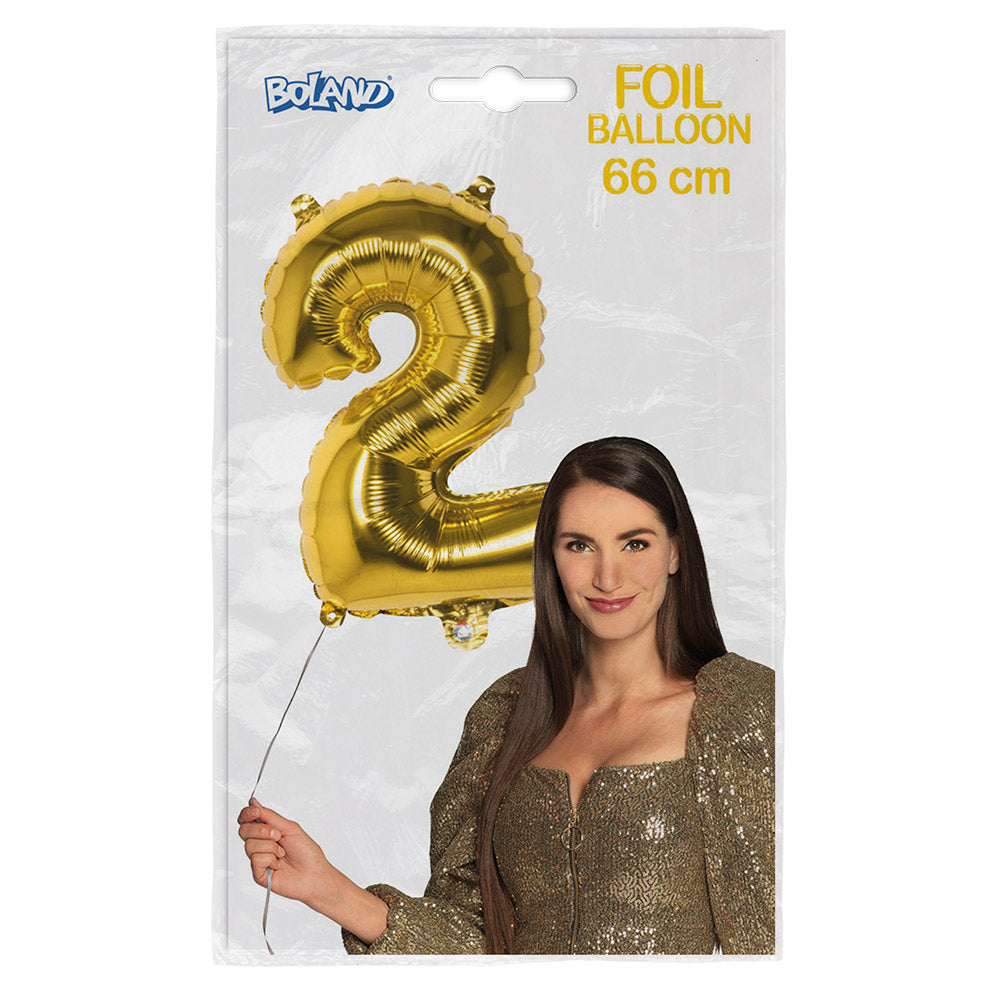 Ballon Chiffre 2 Or Géant 66cm - Décoration Fête
