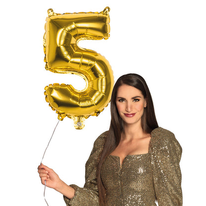 Ballon Chiffre 5 Or 66cm - Ballon Hélium Géant
