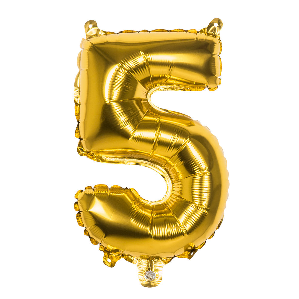 Ballon Chiffre 5 Or 66cm - Ballon Hélium Géant