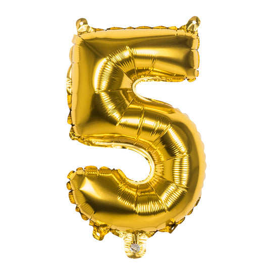 Ballon Chiffre 5 Or 66cm - Ballon Hélium Géant