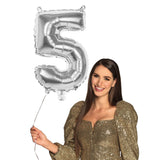 Ballon Géant Chiffre 5 Argent 66 cm - Décoration Fête