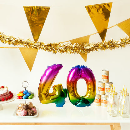 Ballon Chiffre 1 Arc-en-ciel Géant 86 cm - Fête
