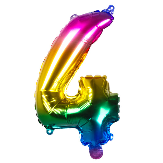 Ballon Géant Chiffre 4 Arc-en-ciel - Décoration Fête Anniversaire