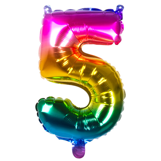 Ballon Chiffre 5 Arc-en-Ciel - Décoration Anniversaire XXL