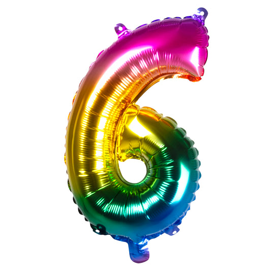 Ballon Chiffre 6 Arc-en-ciel - Décoration Fête Géante