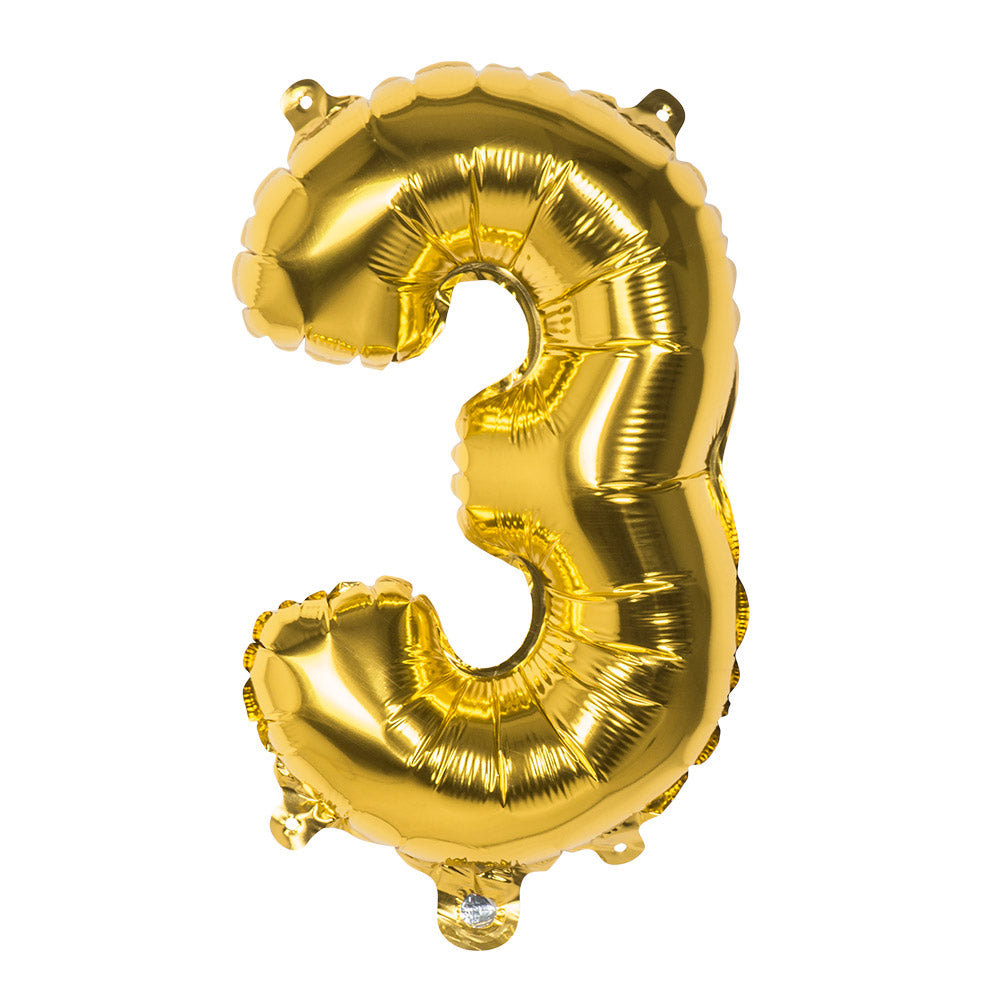 Ballon Chiffre 3 Or Géant - Décoration Fête Anniversaire