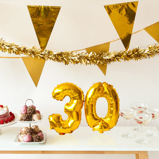 Ballon Chiffre 4 Or - Décoration Anniversaire 80cm