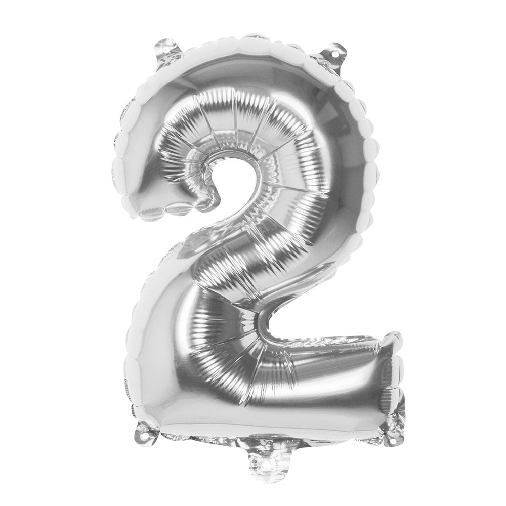 Ballon Chiffre 2 Argent - Décoration Anniversaire 16 Ans