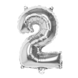 Ballon Chiffre 2 Argent - Décoration Anniversaire 16 Ans