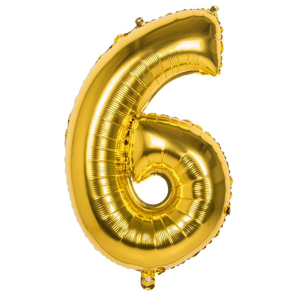 Ballon Géant Chiffre 6 Or - Décoration Anniversaire 80cm