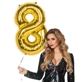 Ballon Chiffre 8 Or Géant - Décoration Anniversaire 86cm