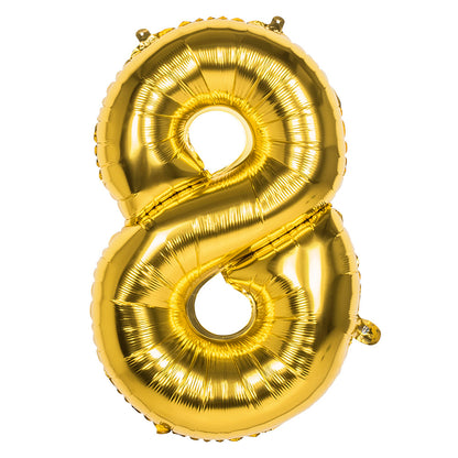 Ballon Chiffre 8 Or Géant - Décoration Anniversaire 86cm