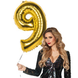 Ballon Chiffre 9 Or Géant - Décoration Anniversaire 86cm