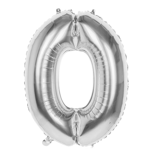 Ballon Chiffre 0 Géant Argent - Décoration Fête et Anniversaire