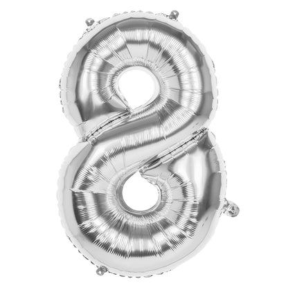 Ballon Chiffre 8 Argent Géant - Décoration Fête & Anniversaire