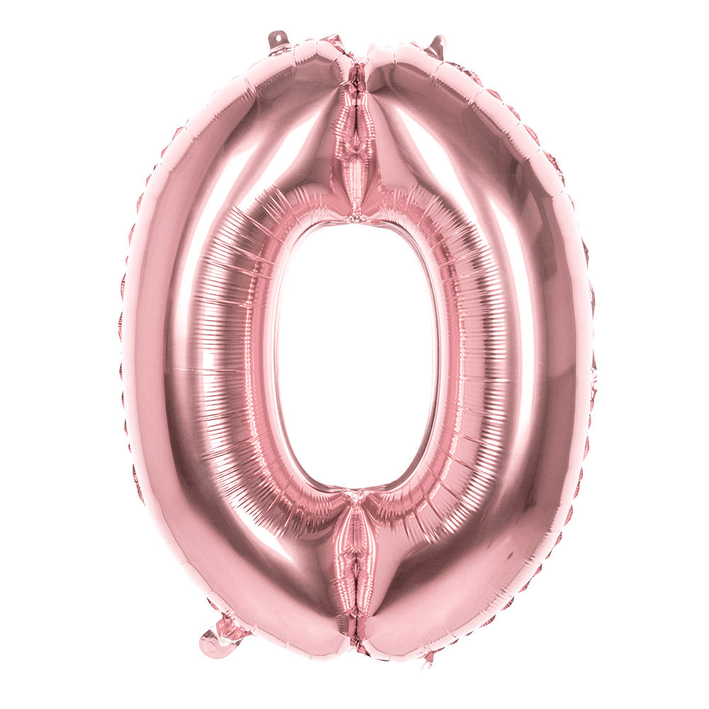 Ballon Chiffre 0 Rose Géant 86cm - Déco Anniversaire