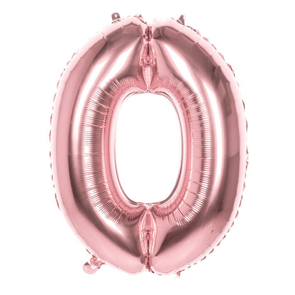 Ballon Chiffre 0 Rose Géant 86cm - Déco Anniversaire