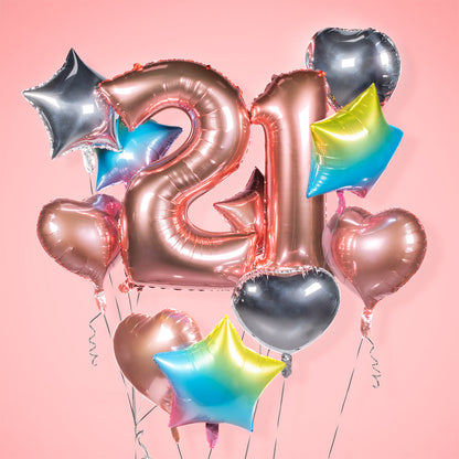 Ballon Chiffre 0 Rose Géant 86cm - Déco Anniversaire