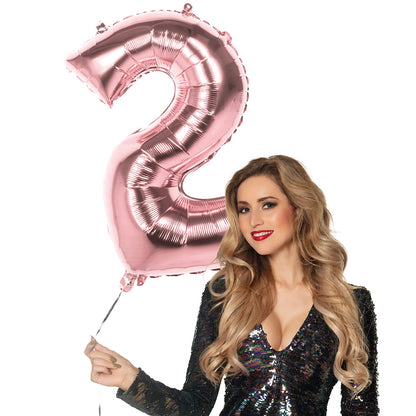 Ballon Chiffre 2 Rose Gold Géant - Décoration Anniversaire