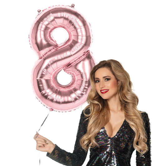Ballon Chiffre 8 Rose Géant - Décoration Anniversaire Fête