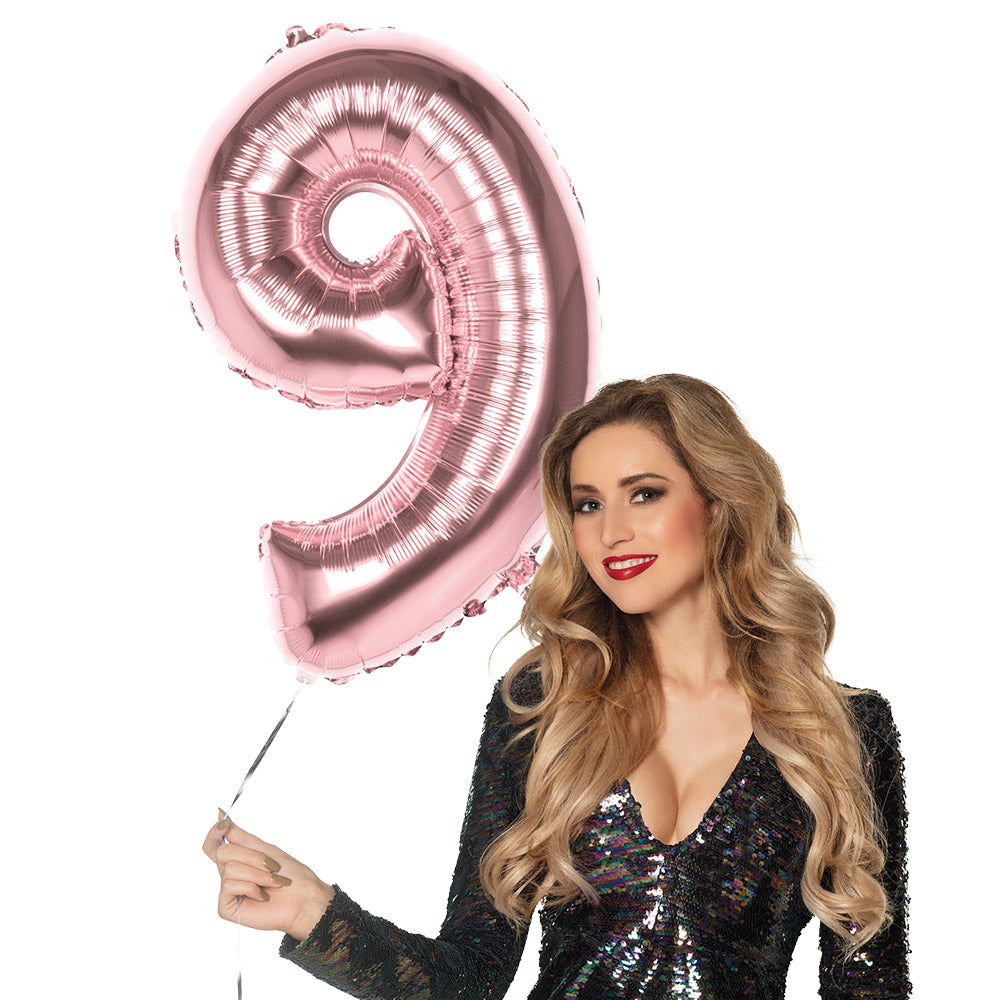 Ballon Géant Chiffre 9 Rose Gold - Décoration Anniversaire