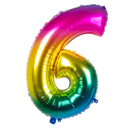 Ballon Chiffre 6 Arc-en-ciel Rainbow 85cm