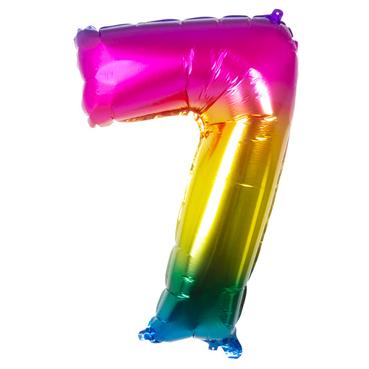 Ballon Chiffre 7 Arc-en-ciel - Décoration Fête Colorée