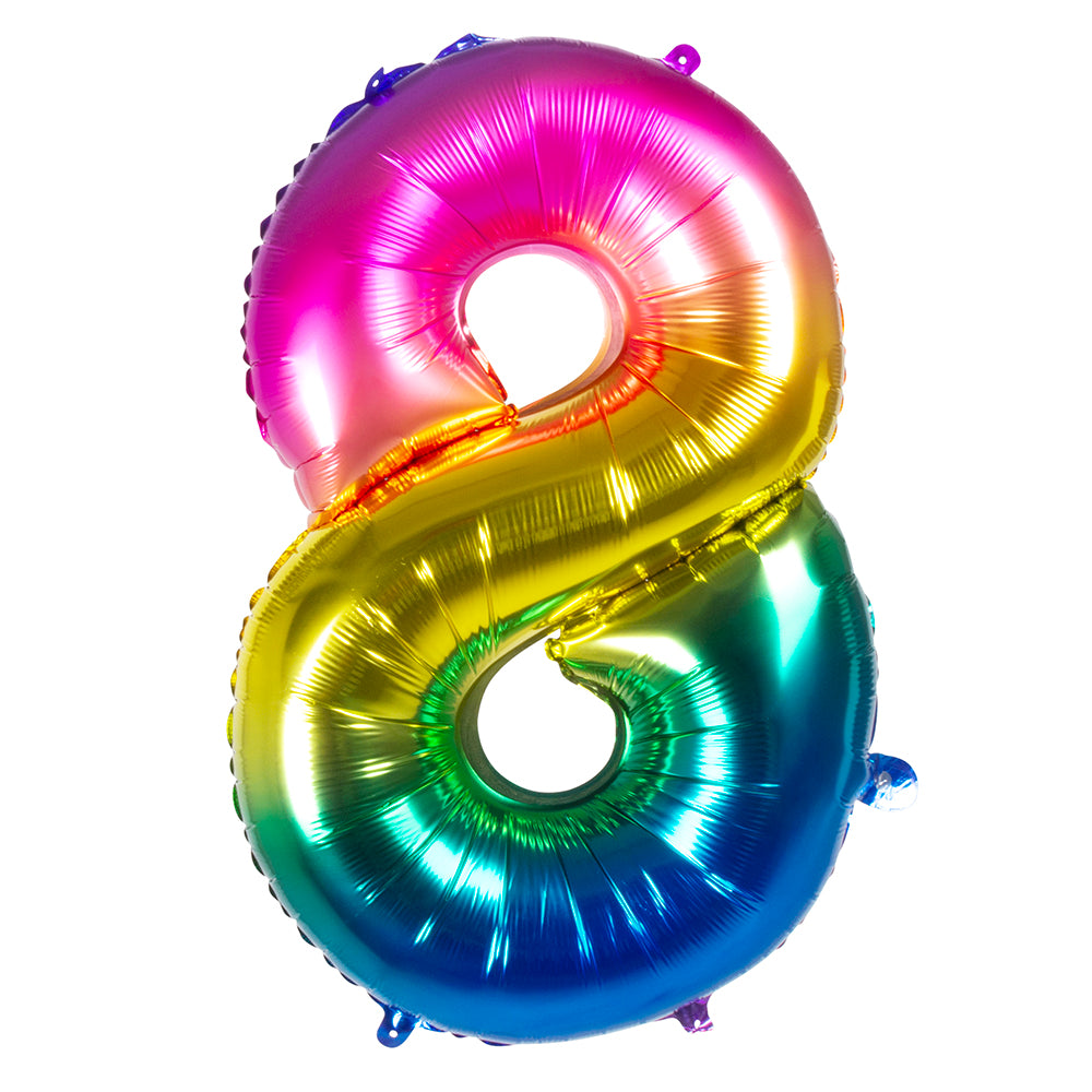 Ballon Chiffre 8 Arc-en-Ciel Géant - Décoration Anniversaire