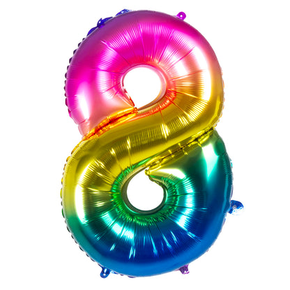 Ballon Chiffre 8 Arc-en-Ciel Géant - Décoration Anniversaire