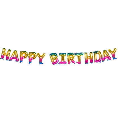 Guirlande Happy Birthday Arc-en-Ciel Multicolore 16 Lettres