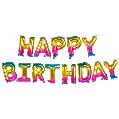 Guirlande Happy Birthday Arc-en-Ciel Multicolore 16 Lettres