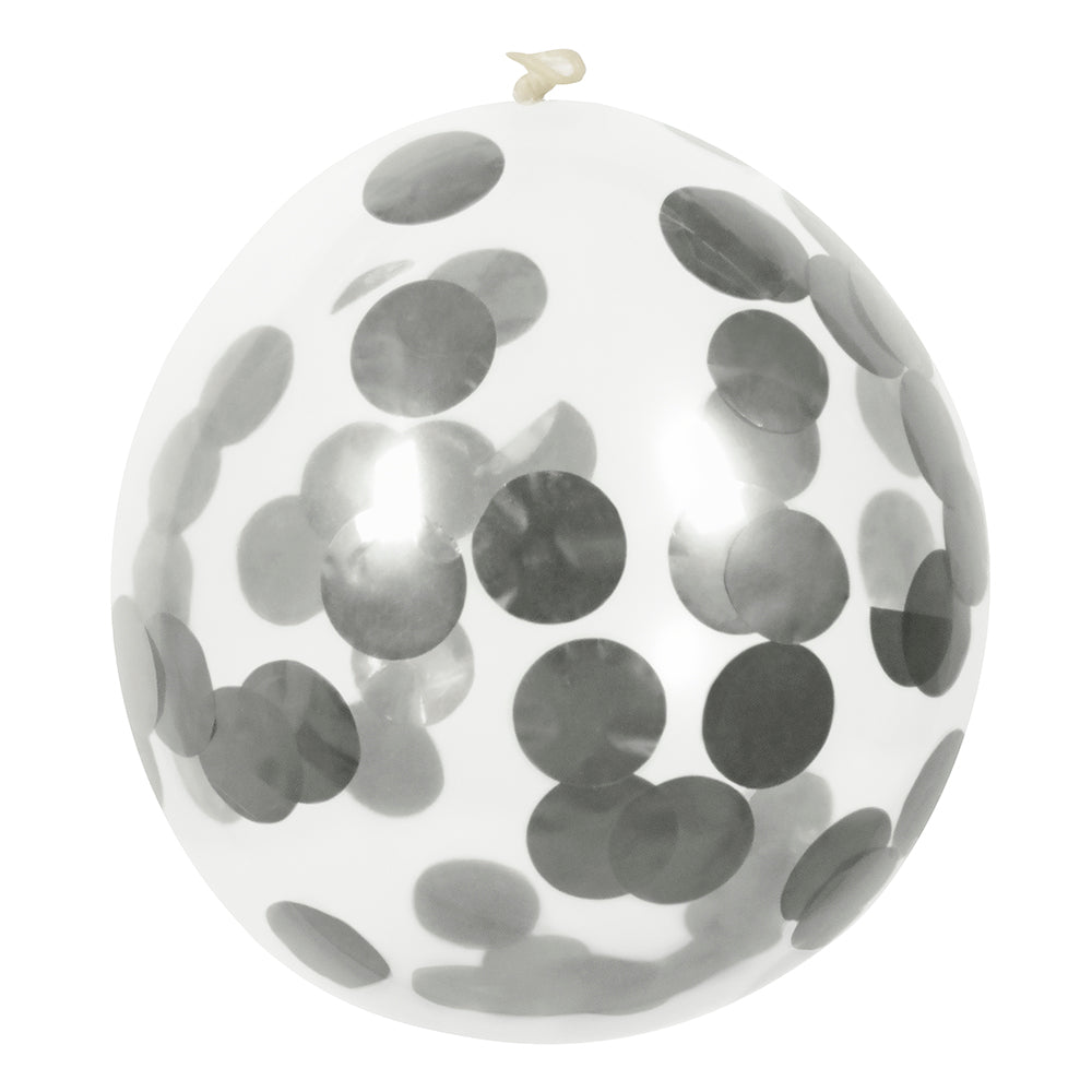Ballon Latex Transparent Pois Gris - Décoration Fête