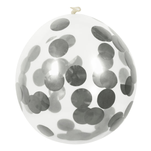 Ballon Latex Transparent Pois Gris - Décoration Fête