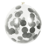 Ballon Latex Transparent Pois Gris - Décoration Fête